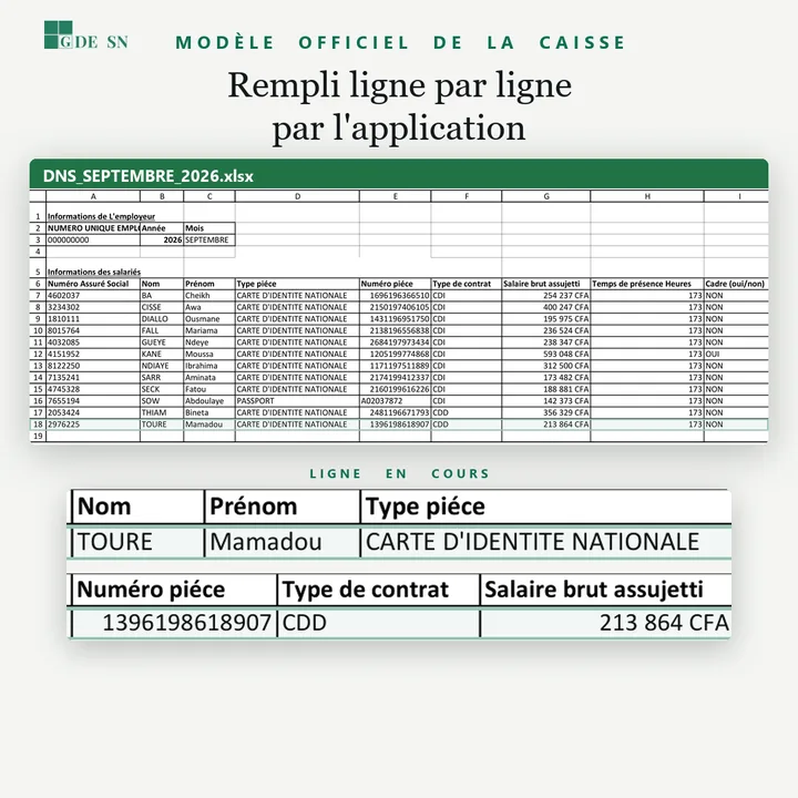 Le modèle DNS de l'IPRES rempli par GDE SN